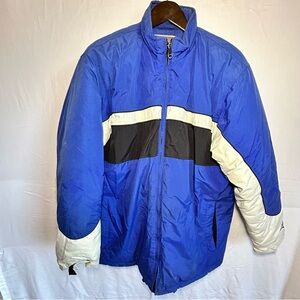 OP Men's Vibrant Blue Ski Jacket with White and Black Accents